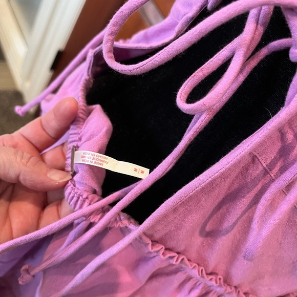 Free People Desert Days Dramatic Orchid Mini Tier Dress Prairie Sundress Medium - Picture 7 of 9